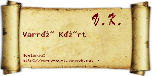 Varró Kürt névjegykártya